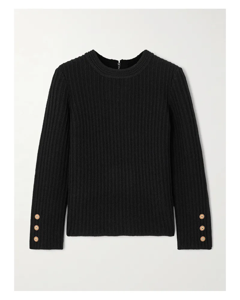 Isabel Marant Dixie Pullover Aus Gerippter Wolle - Schwarz Schwarz