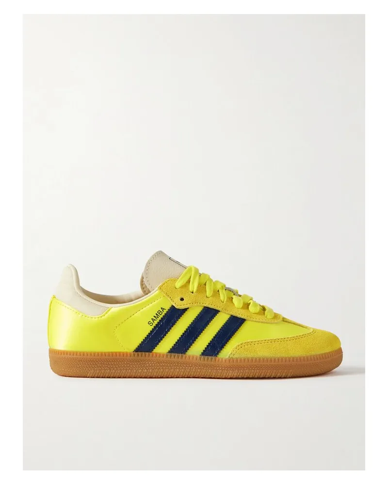 adidas Samba Og Sneakers Aus Satin Mit Veloursleder- Und Lederbesätzen - Gelb Gelb