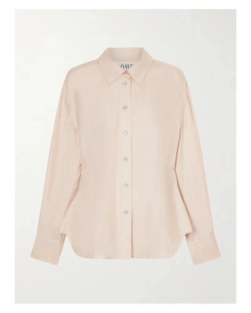 Róhe Gestreiftes Hemd Aus Seiden-twill - Pink Pink