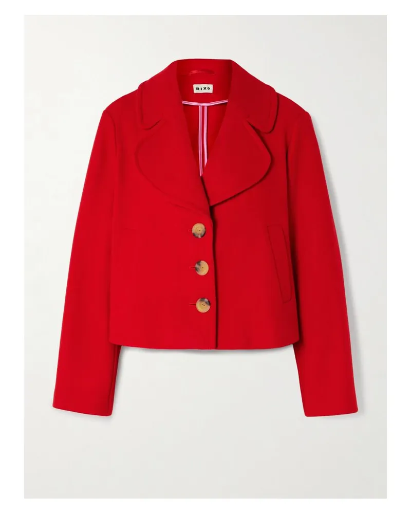 RIXO Keyla Verkürzte Jacke Aus Twill Aus Einer Wollmischung - Rot Rot