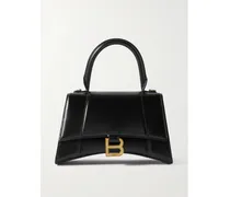 Hourglass Small Leather Tote - Black