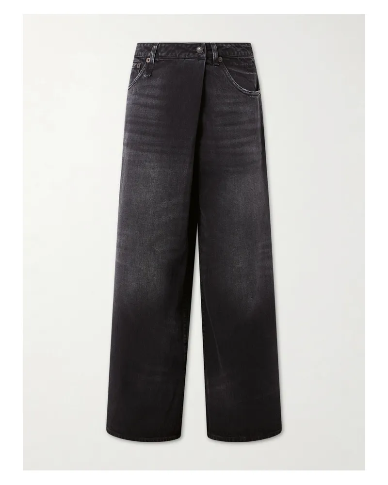 R13 Nico Wrap-effect Boyfriend Jeans - Black Black