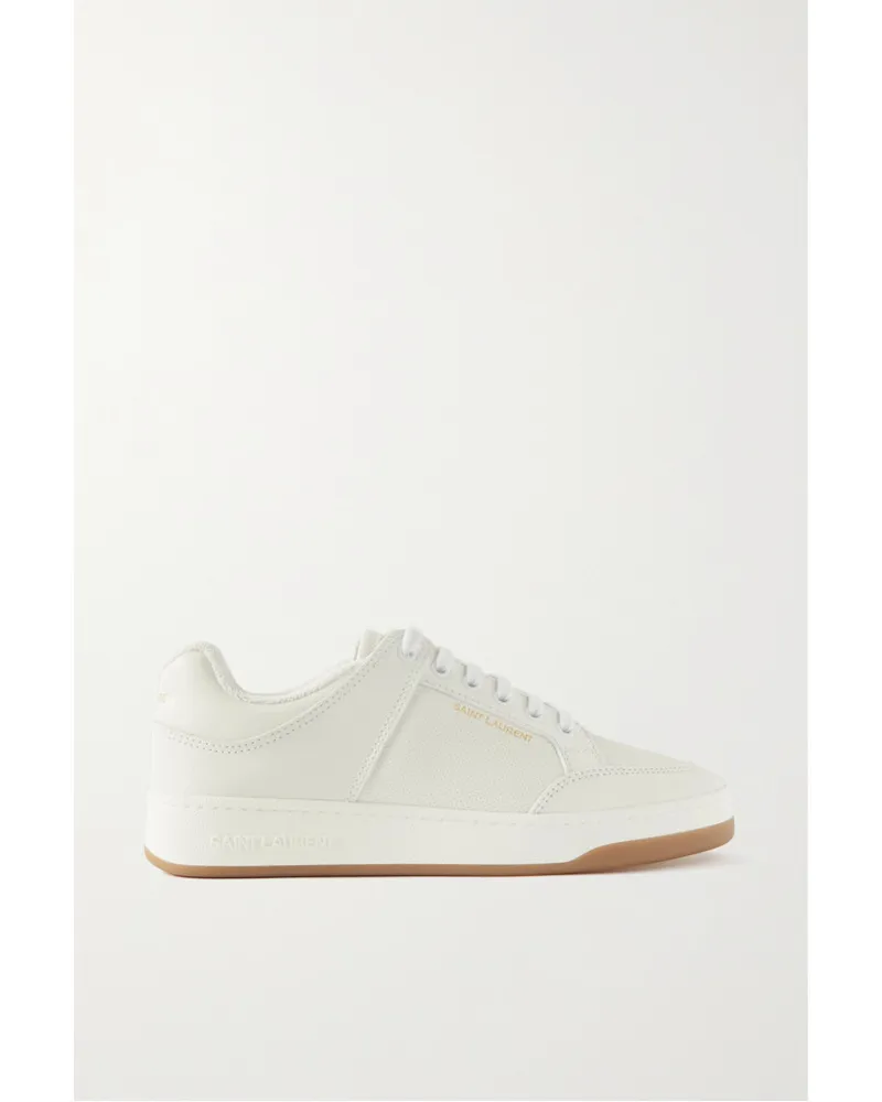 Saint Laurent Sneakers aus Leder mit Perforationen Weiß