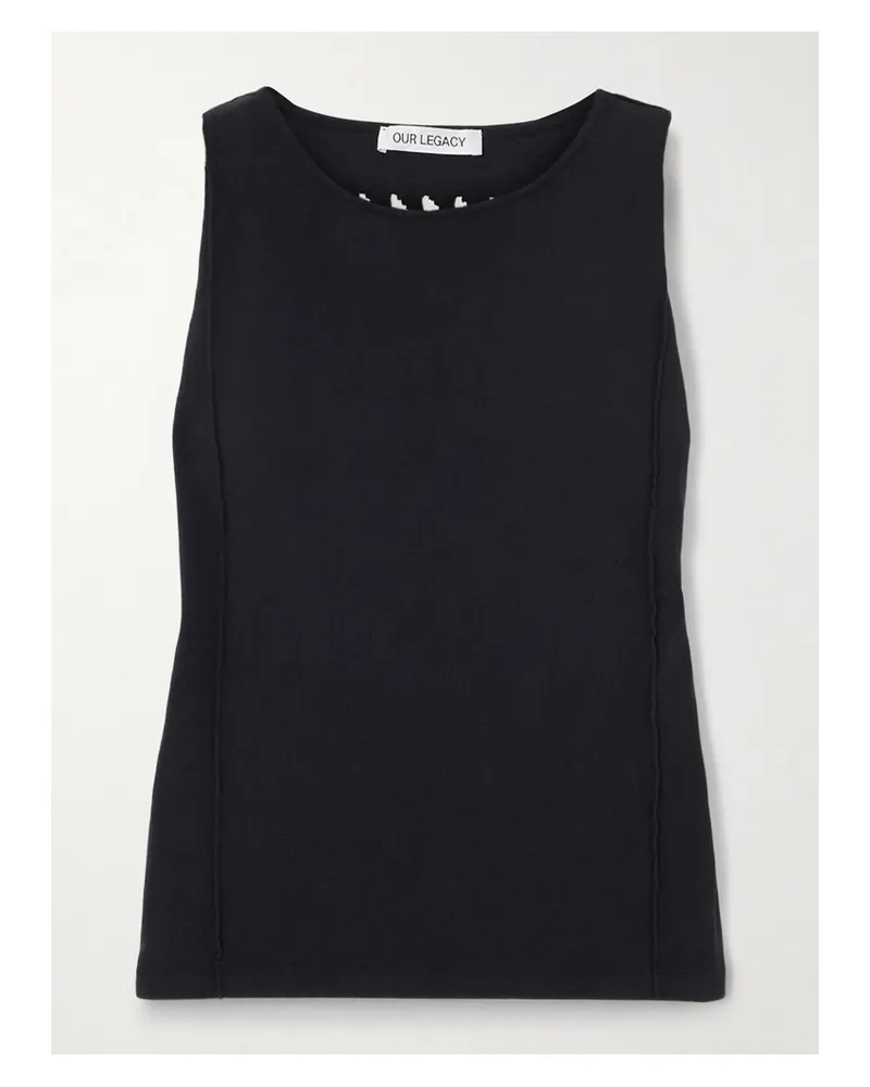Our Legacy Tanktop Aus Baumwoll-jersey Mit Cut-outs - Schwarz Schwarz
