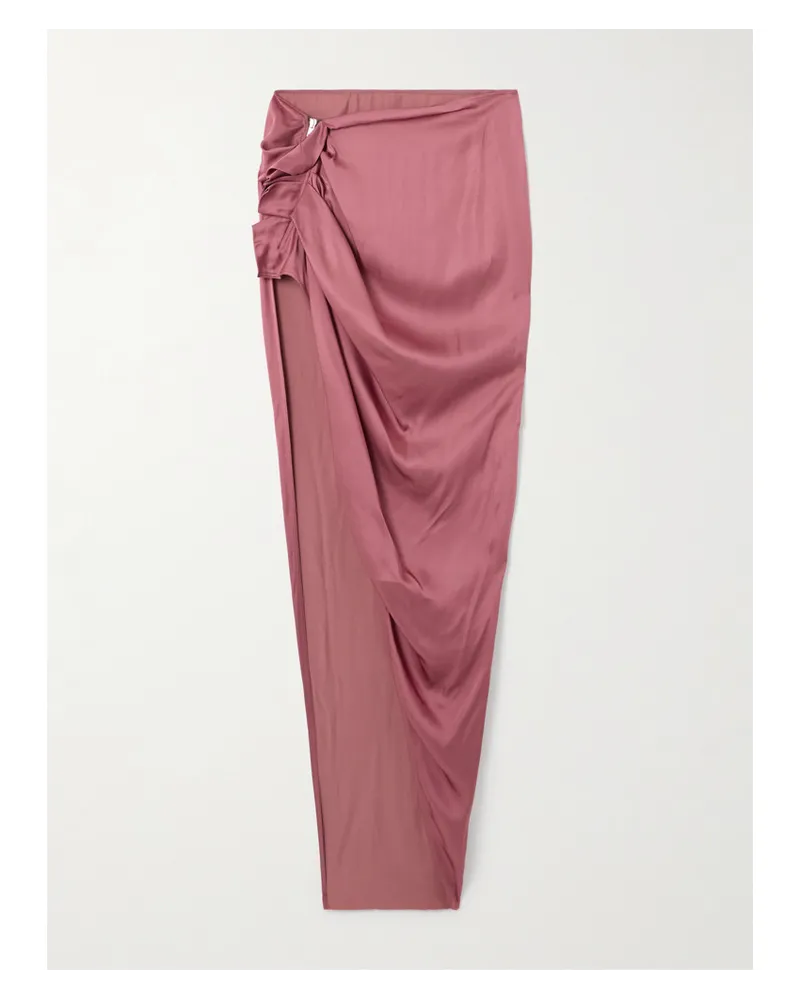 Rick Owens Edfu Asymmetrischer Maxirock aus Satin Pink