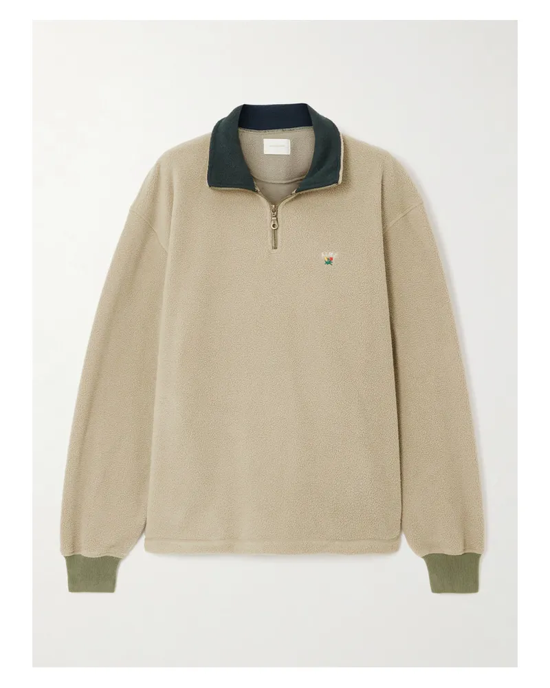 Aimé Leon Dore Embroidered Fleece Sweatshirt - Neutrals Neutrals