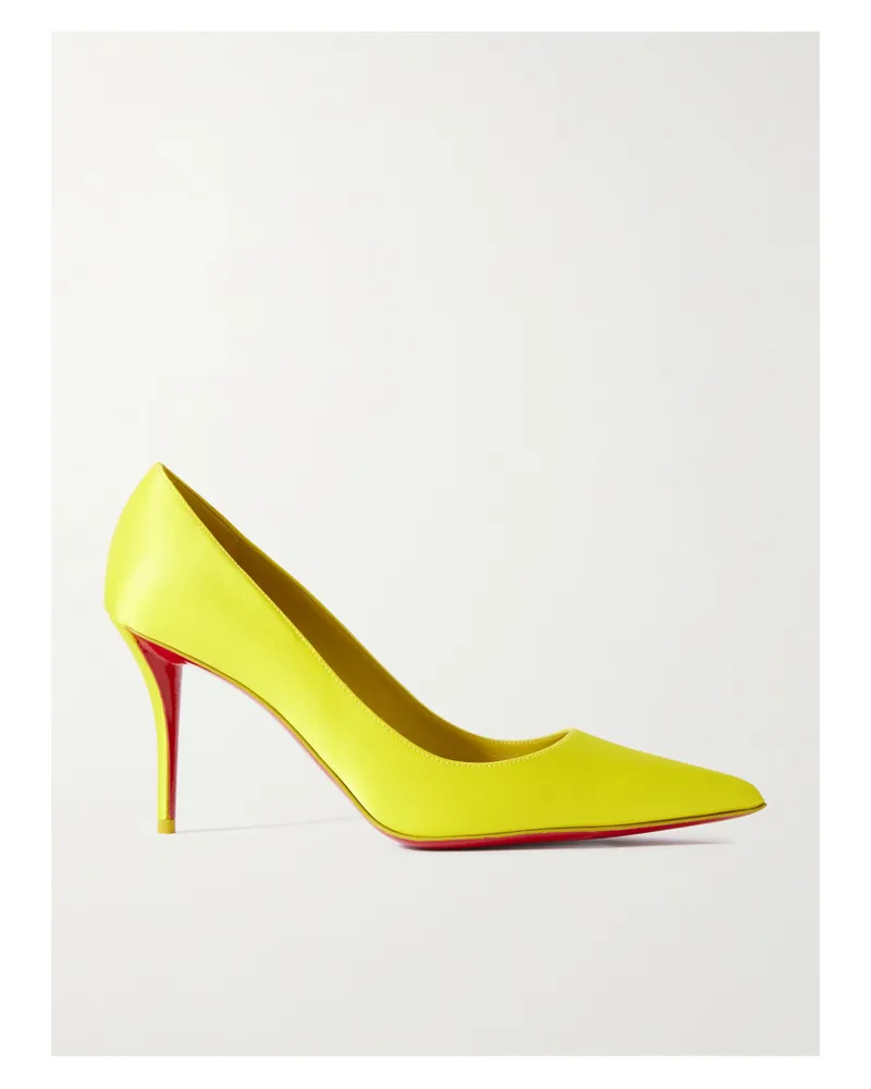 Christian Louboutin Apostropha 80 Satin Pumps - Yellow Yellow