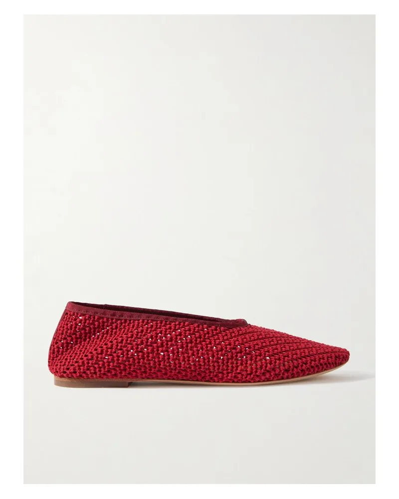 STAUD Alba Ballerinas Aus Häkelmaterial Mit Ripsbandbesätzen - Rot Rot