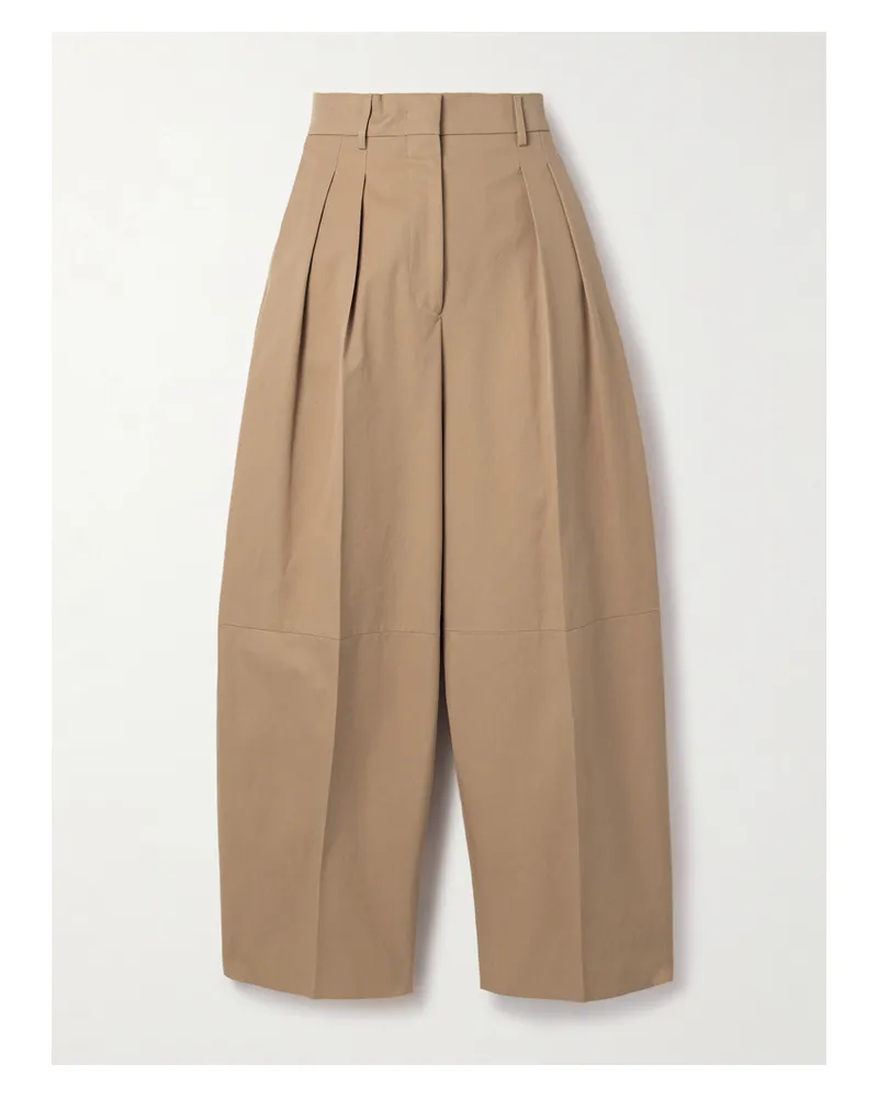 Altuzarra Dash Barrel-hose Aus Baumwoll-twill Mit Bundfalten - Neutral Neutral