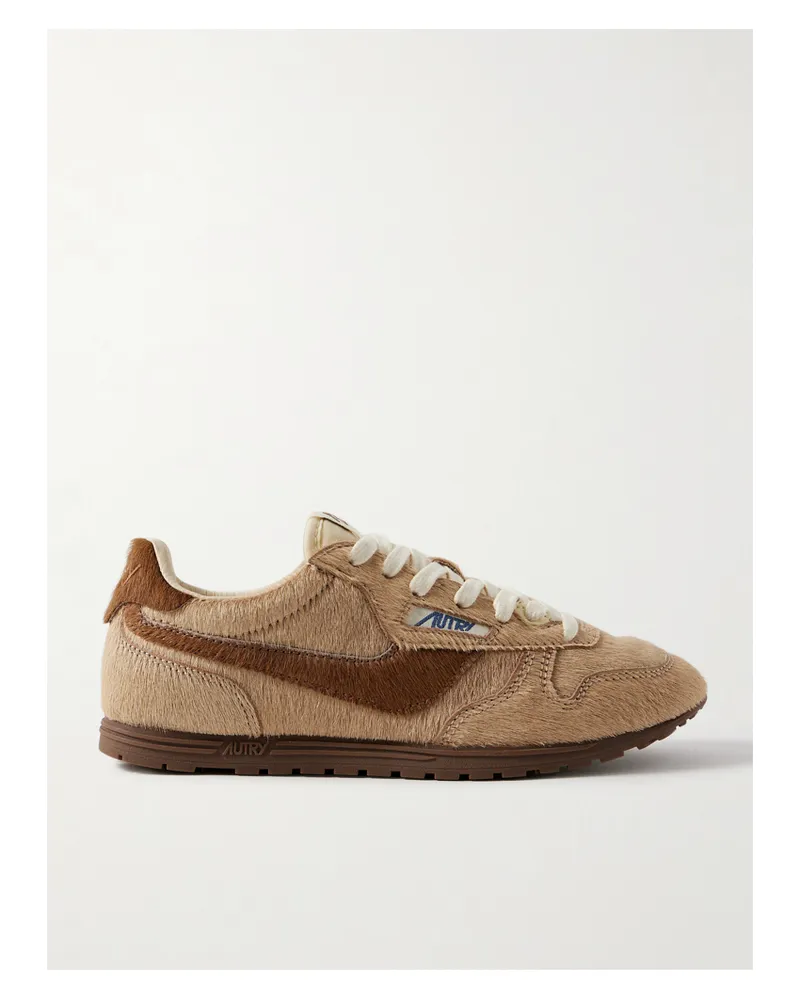 AUTRY Windspin Zweifarbige Sneakers Aus Kalbshaar - Braun Braun
