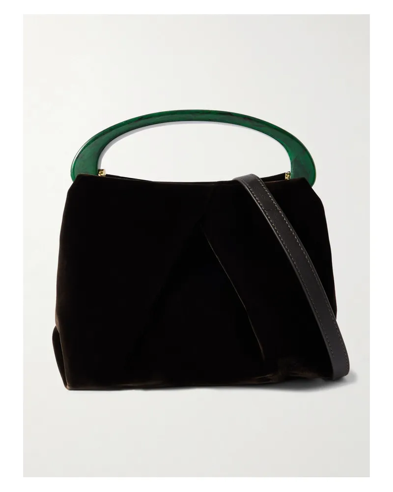 Dries van Noten Mini Tote Aus Samt Mit Falten - Braun Braun