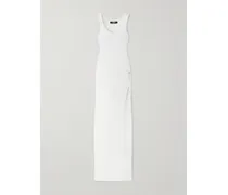 Maxikleid Aus Geripptem Jersey Aus Einer Baumwollmischung Mit Cut-outs Und Verzierungen - Weiß