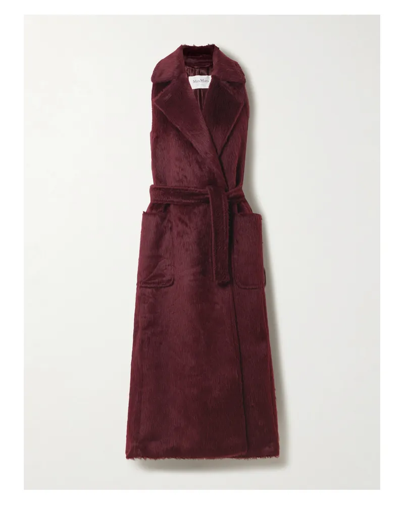 Max Mara Mantel Aus Einer Alpakawoll-wollmischung Mit Bindegürtel - Rot Rot