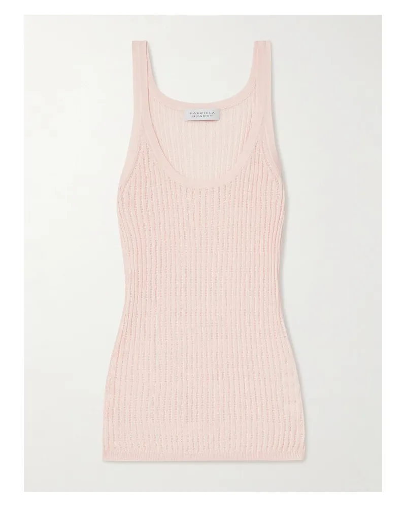 Gabriela Hearst Nevin Tanktop Aus Einer Kaschmir-seidenmischung In Pointelle-strick - Pink Pink