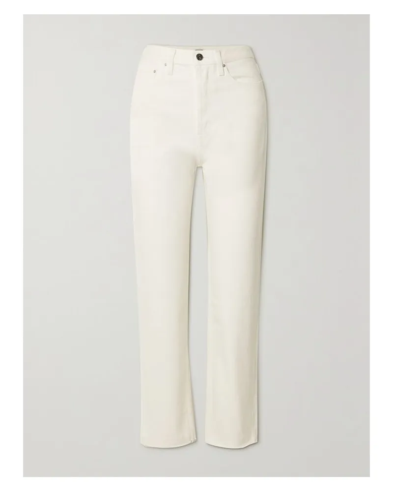 Totême Classic Hoch Sitzende Jeans Mit Geradem Bein Aus Bio-denim - Wollweiß Wollweiß