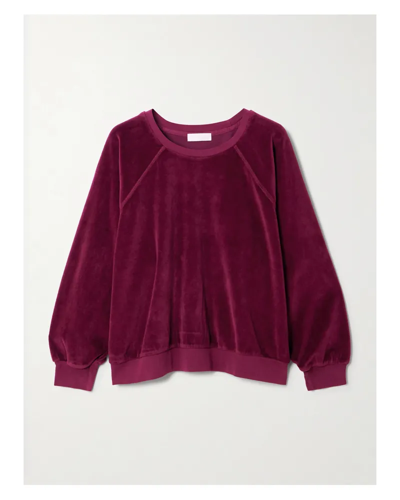 Suzie Kondi Samos Cotton-blend Velour Sweatshirt - Burgundy Burgundy