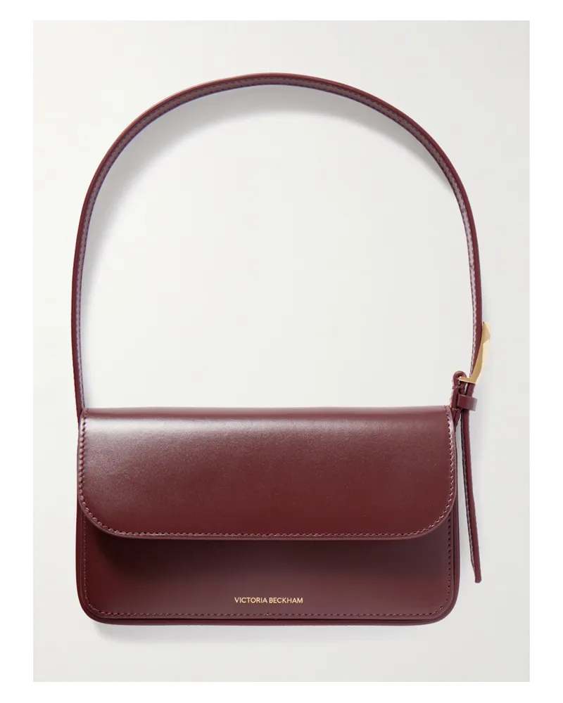 Victoria Beckham Dorian Pocket Leather Shoulder Bag - Burgundy Burgundy