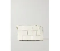 Cassette Medium Intrecciato Leather Shoulder Bag - White