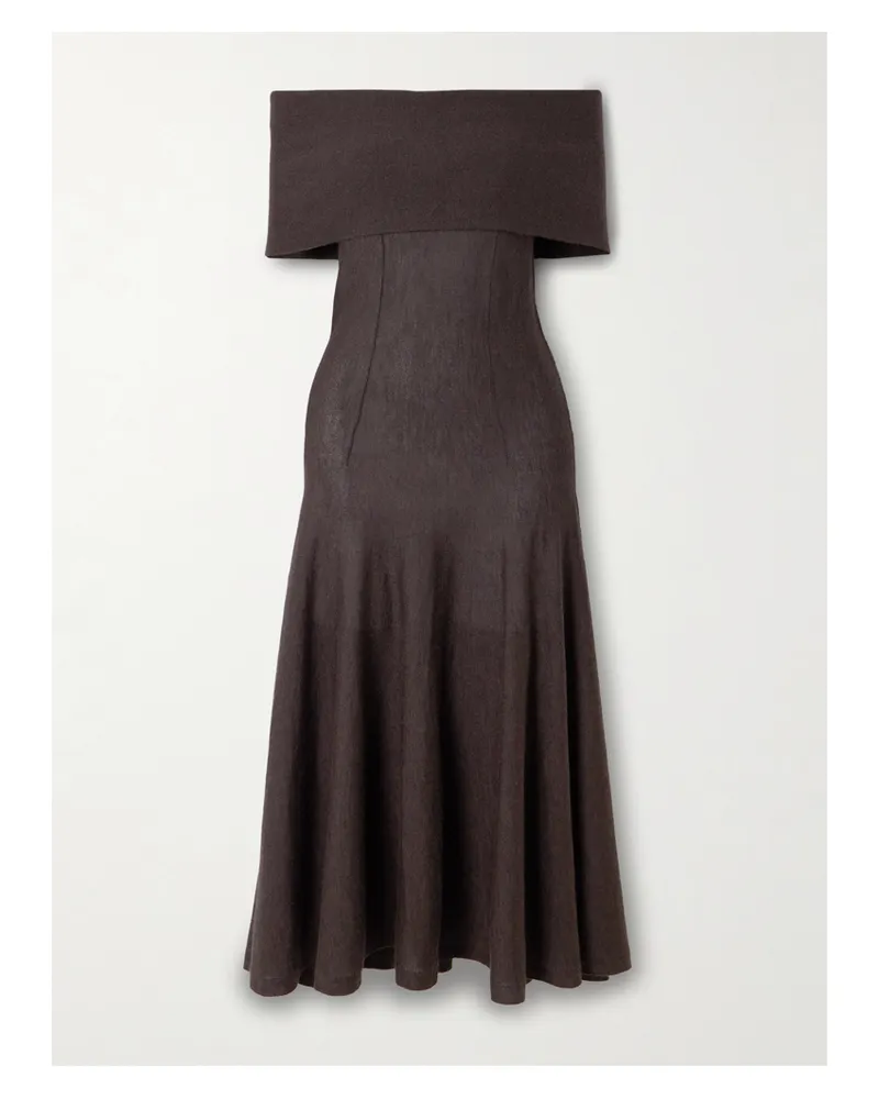 arch4 Marilyn Schulterfreies Midikleid Aus Biokaschmir - Braun Braun