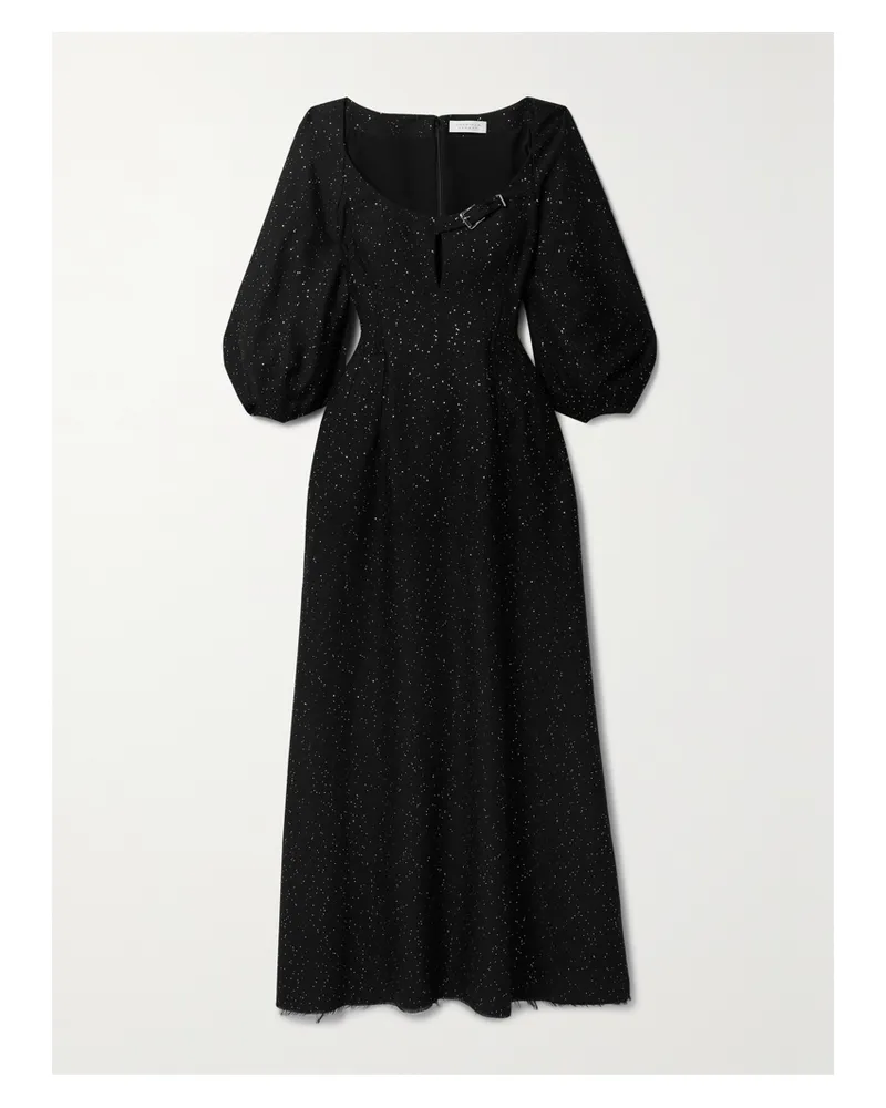 Gabriela Hearst Madyn Maxikleid Aus Einer Wollmischung Mit Pailletten, Schnalle Und Cut-out - Schwarz Schwarz