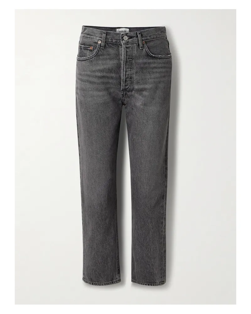 AGOLDE 90s Pinch Waist Cropped High-rise Straight-leg Jeans - Black Black