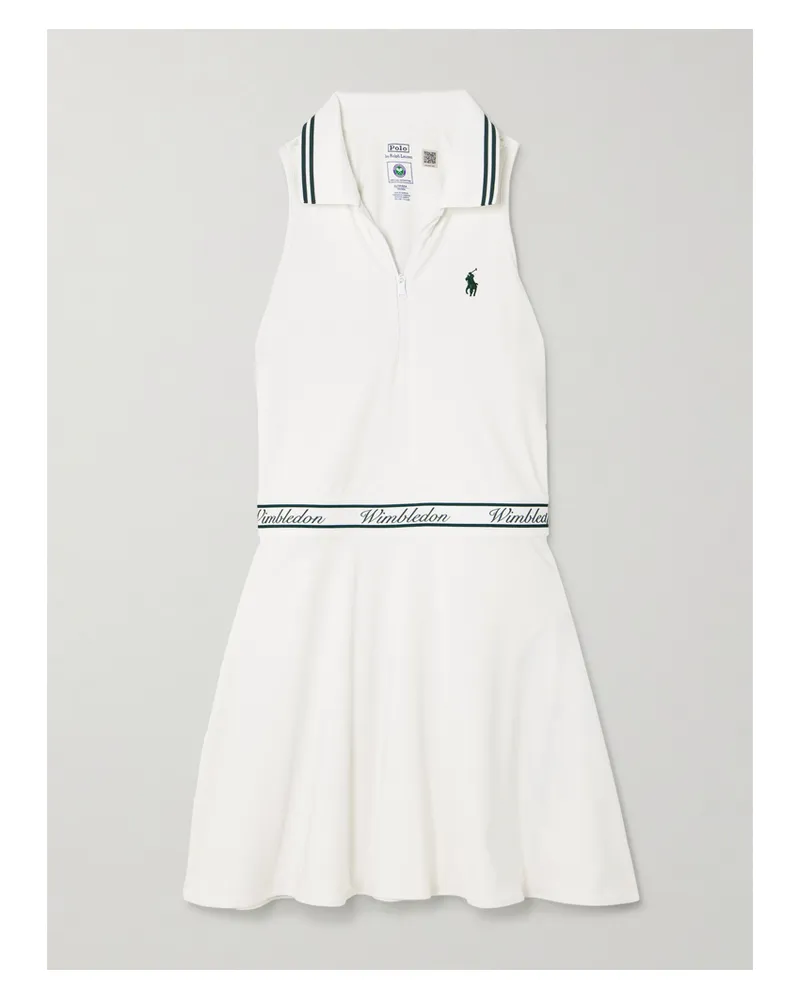 Ralph Lauren Wimbledon Tennis-kleid Aus Stretch-strick Mit Stickerei - Weiß Weiß