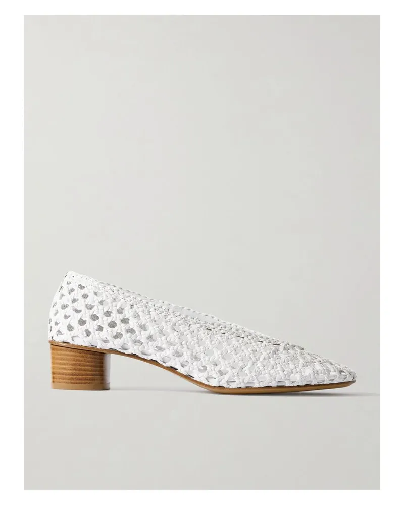 Le Monde Béryl Pumps Aus Geflochtenem Leder - Creme Creme