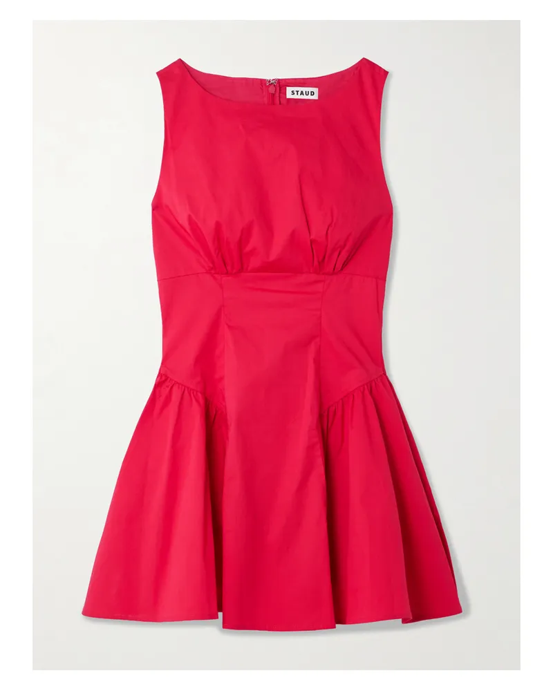 STAUD Gwen Minikleid Aus Popeline Aus Einer Baumwollmischung - Rot Rot