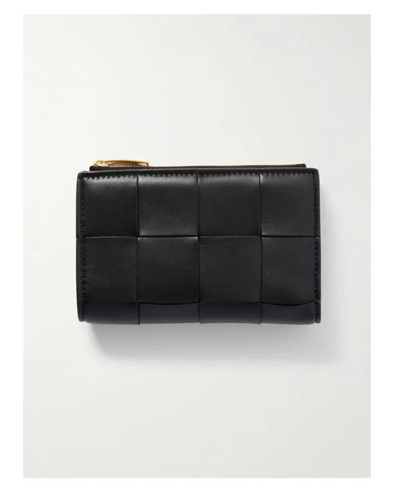 Bottega Veneta Cassette Portemonnaie Aus Intrecciato-leder - Schwarz Schwarz