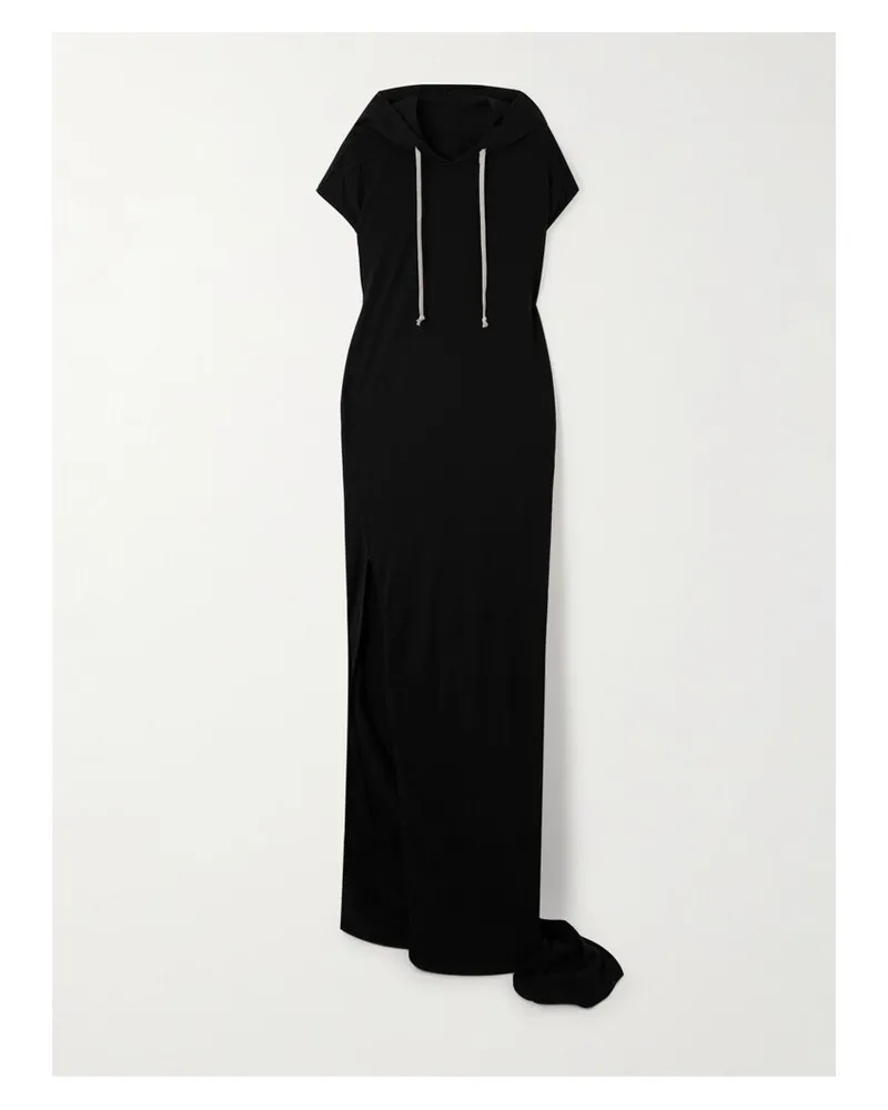 Rick Owens Edfu Maxikleid Aus Baumwoll-jersey Mit Kapuze - Schwarz Schwarz