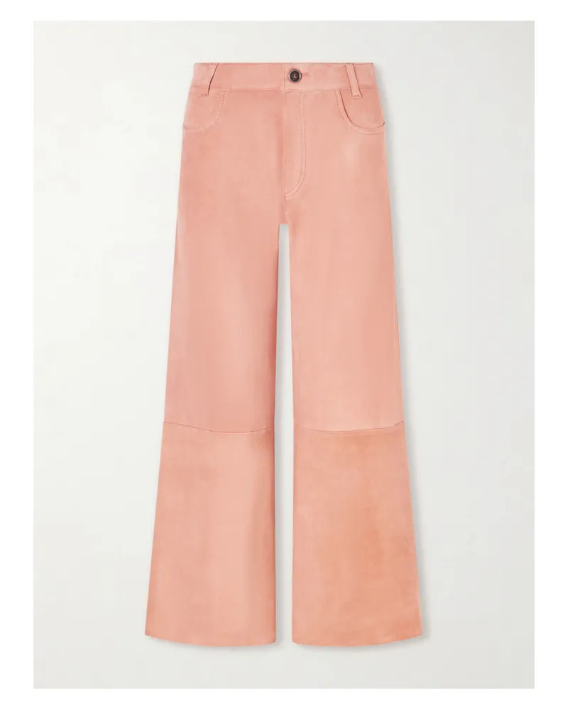 Stouls Lilou Suede Wide-leg Pants - Pink Pink