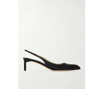 Satin Slingback Pumps - Black