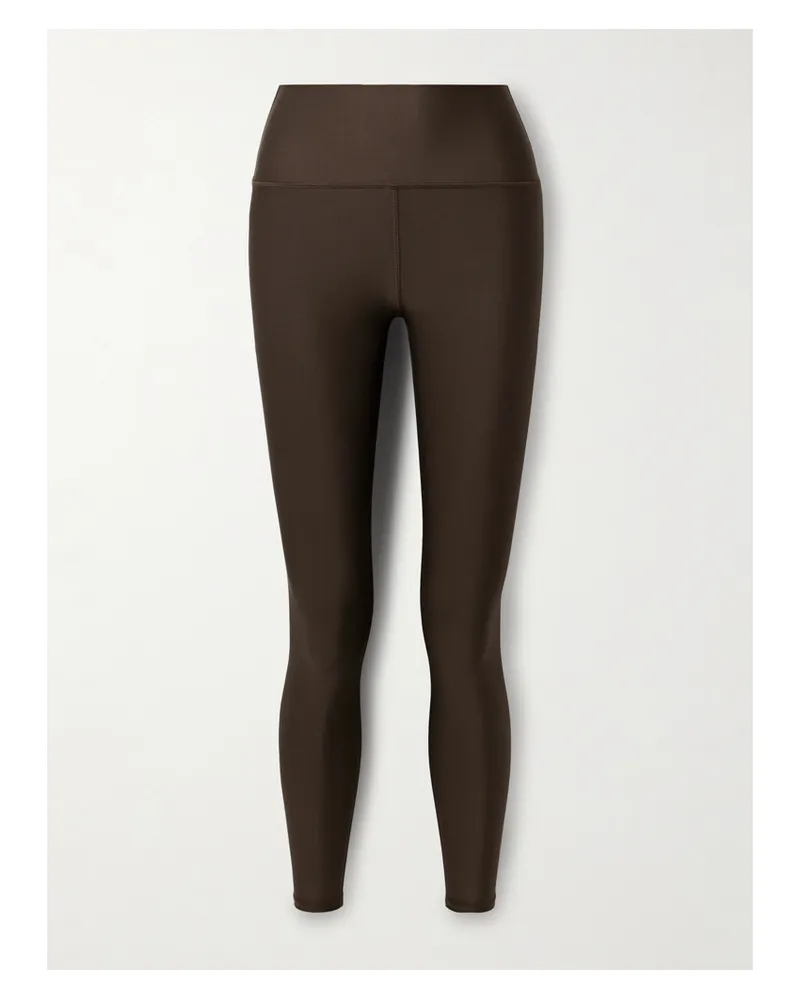alo Verkürzte Leggings Aus „airlift“-material - Braun Braun