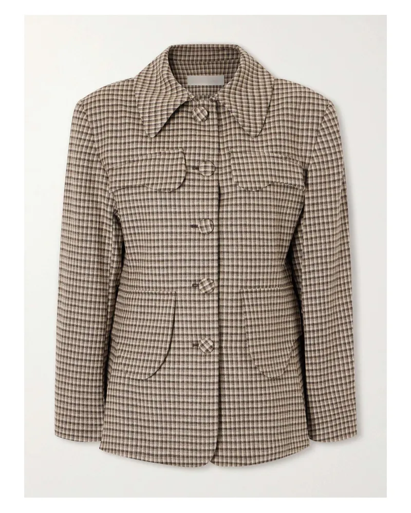 DESTREE Tamara Plaid Wool-blend Blazer - Brown Brown