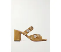 Nellcôte 75 Embellished Suede Mules - Brown