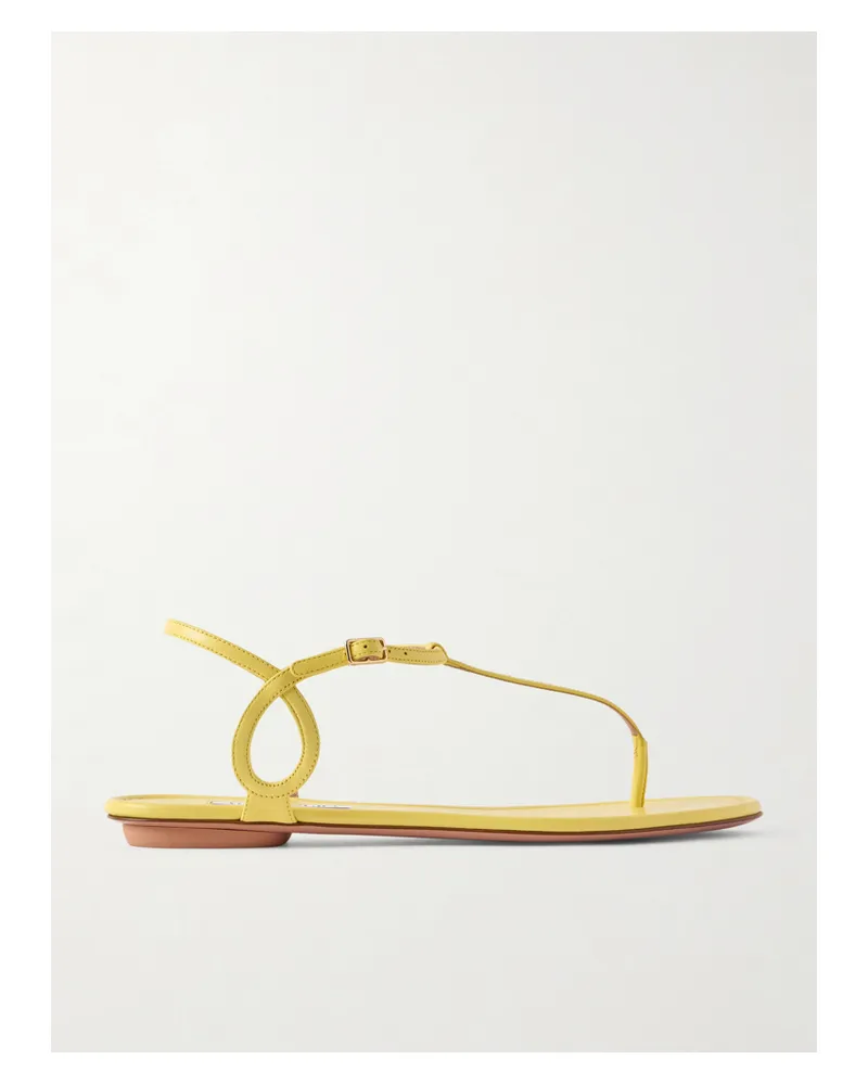 Aquazzura Almost Bare Leather Sandals - Yellow Yellow