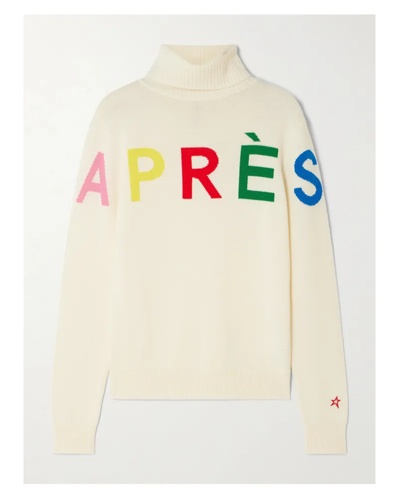 Perfect Moment Rollkragenpullover Aus Merinowolle Mit Intarsienmotiven - Creme Creme