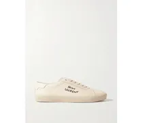 Court Classic Sl/06 Sneakers Aus Canvas Und Leder In Distressed-optik Mit Logostickerei - Weiß