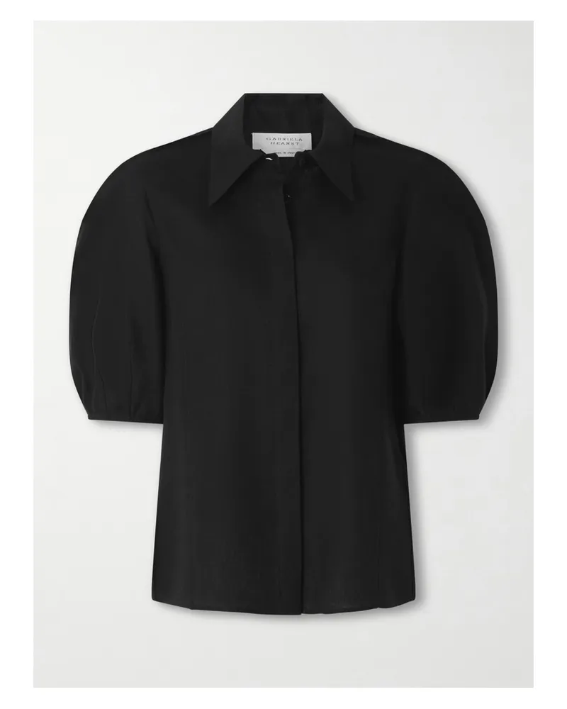 Gabriela Hearst Sansi Leinenhemd - Schwarz Schwarz