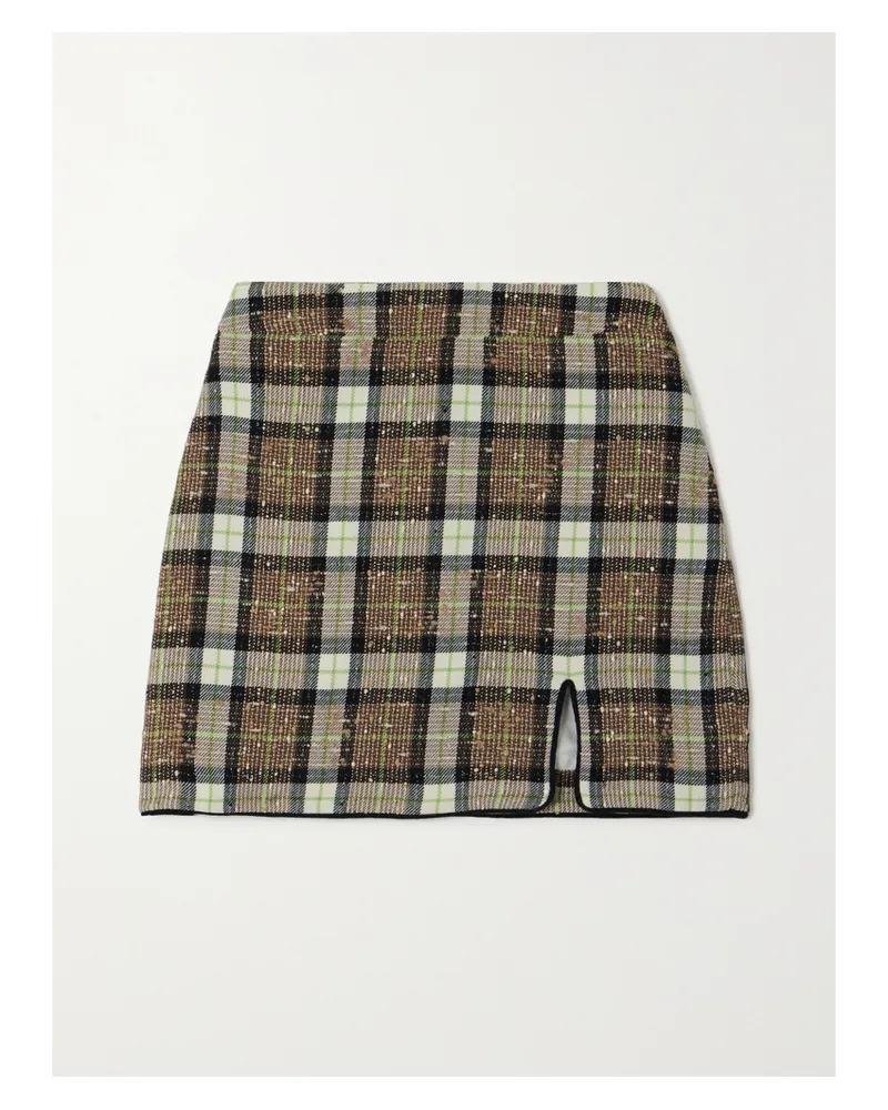 Rowen Rose Minirock Aus Kariertem Tweed - Braun Braun