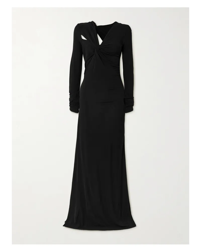 Victoria Beckham Robe Aus Stretch-jersey Mit Cut-outs Und Twist-details - Schwarz Schwarz