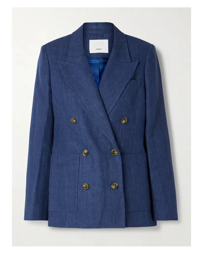 Citizens of humanity Argent Chelsea Doppelreihiger Blazer Aus Leinen - Blau Blau