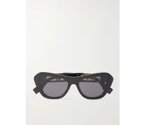 O'lock Cat-eye Acetate And Gold-tone Sunglasses - Black