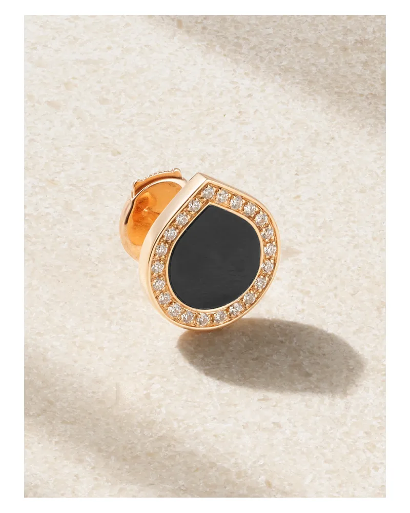Repossi Antifer 18-karat Rose Gold, Onyx And Diamond Single Earring - Black Black