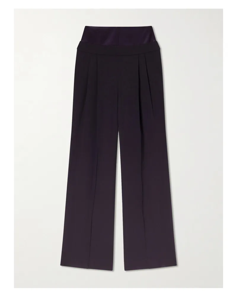 GALVAN Strata Crepe Straight-leg Pants - Purple Purple