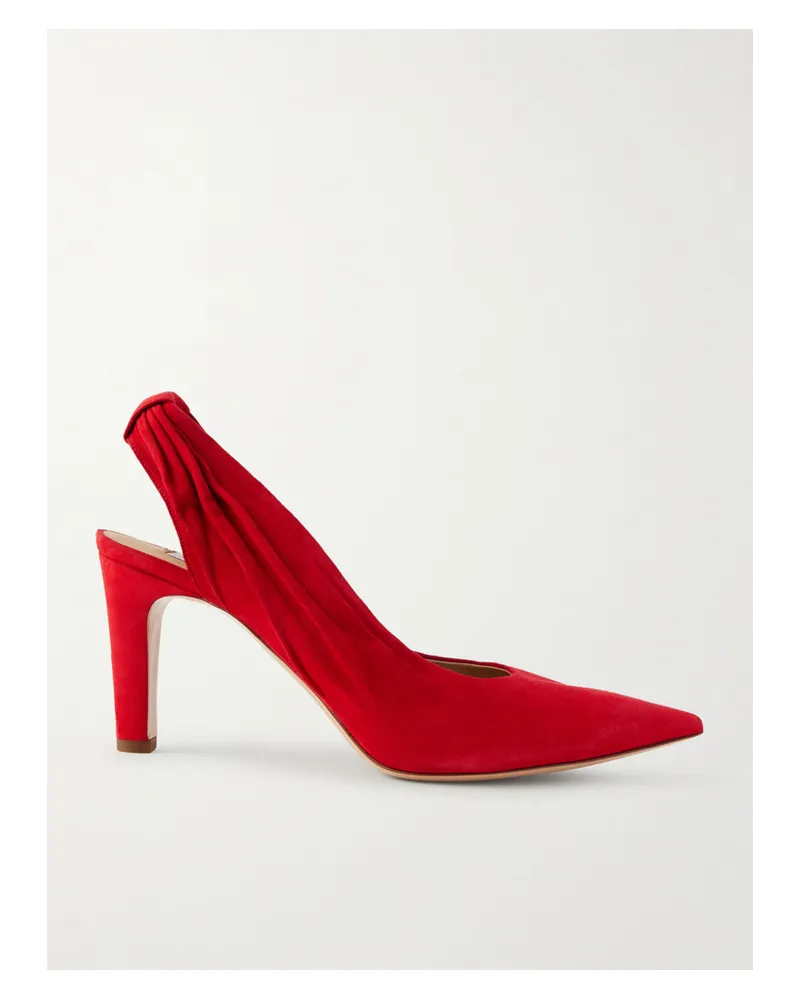 Gabriela Hearst Amari Slingback-pumps Aus Veloursleder Mit Raffungen - Rot Rot