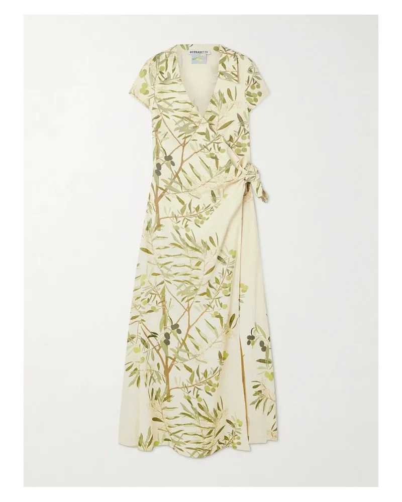 BERNADETTE Mara Midi-wickelkleid Aus Einer Leinenmischung Mit Print - Creme Creme