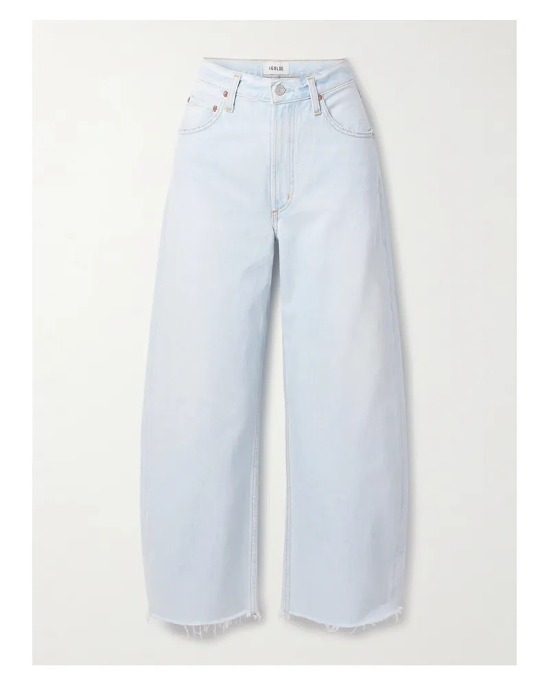 AGOLDE Low Curve Halbhohe Jeans Mit Weitem Bein Und Fransen - Blau Blau