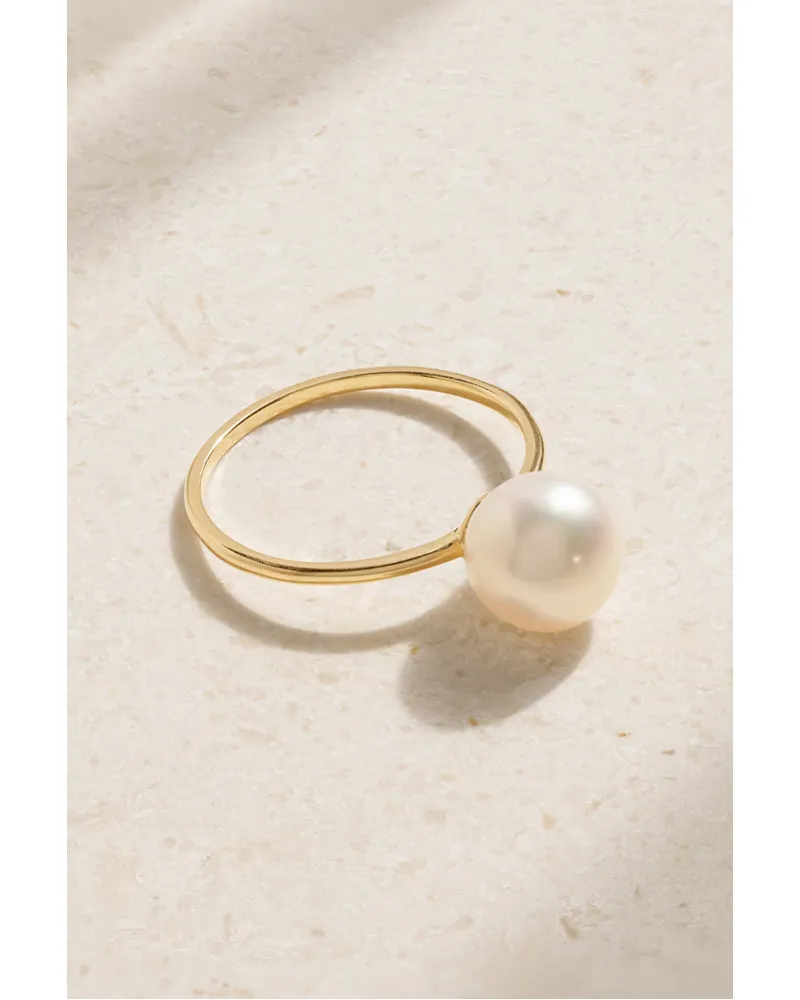 MATEO Pearl Dot Ring aus 14 Karat  mit Perle Gold