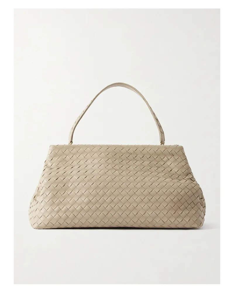 Bottega Veneta Intrecciato Leather Shoulder Bag - White White